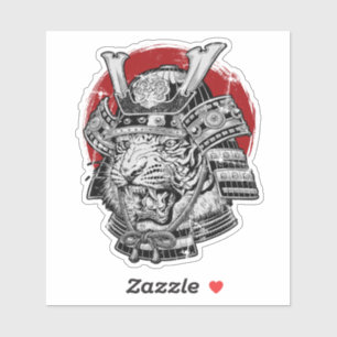 Japanese Tiger Samurai Sticker