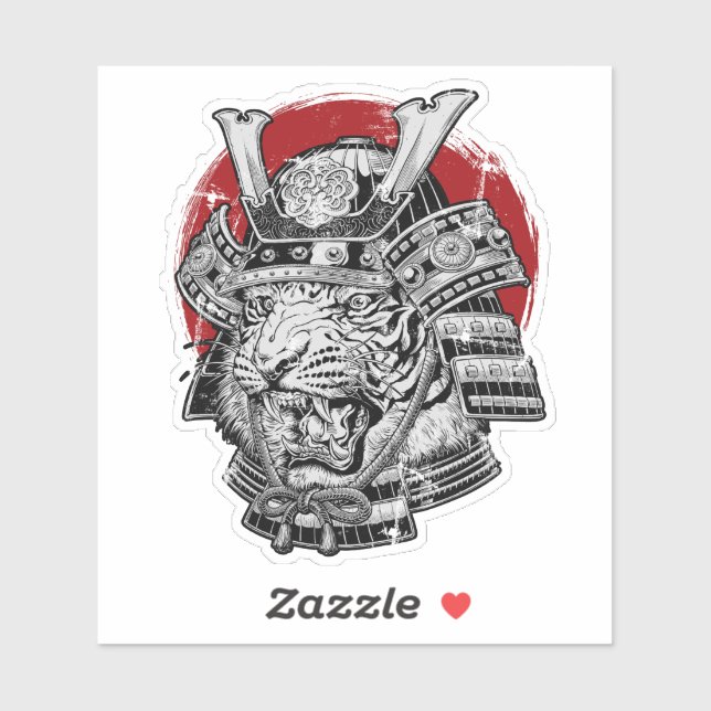 Japanese Tiger Samurai Sticker (Sheet)