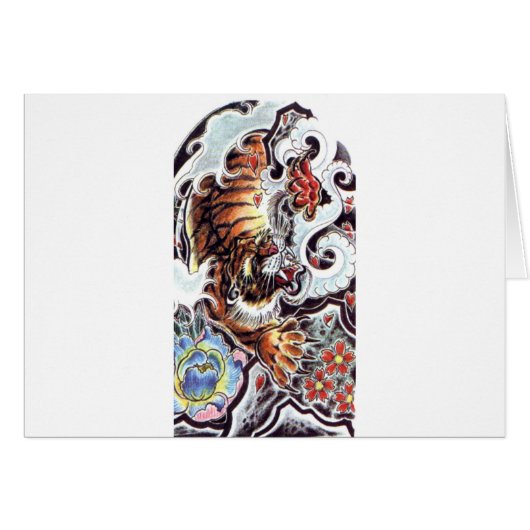 Japanese Tiger Tattoo Cards (Front Horizontal)