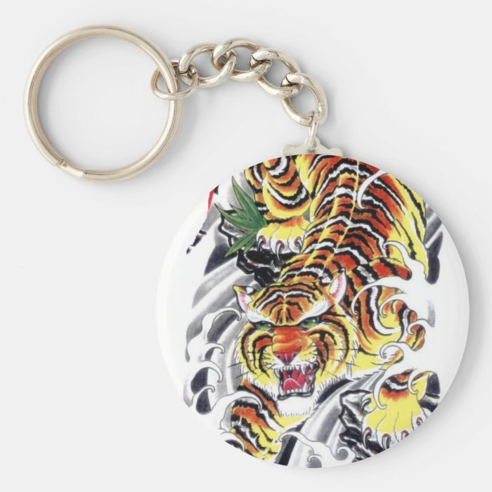 Japanese Tiger Tattoo Design Keychain