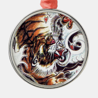 Japanese Tiger Tattoo Metal Ornament
