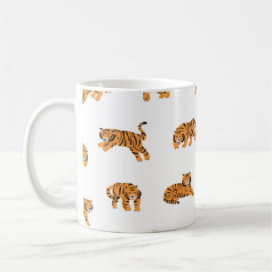 Japanese Tiger: Vintage Doodle Seamless Coffee Mug