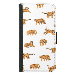 Japanese Tiger: Vintage Doodle Seamless Samsung Galaxy S5 Wallet Case