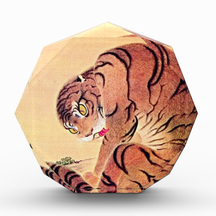 Japanese Tiger Woodblock Vintage Art Ukiyo E Acrylic Award
