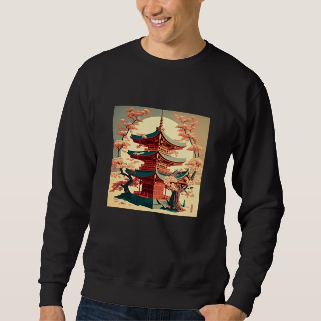 Japanese Tokyo Asian inspired retro 60u2019s style Sweatshirt (Front)