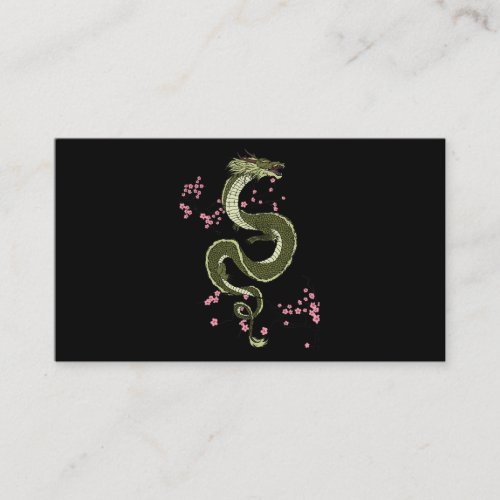 Japanese Tokyo Dragon Asian retro 80s style 3 Business Card