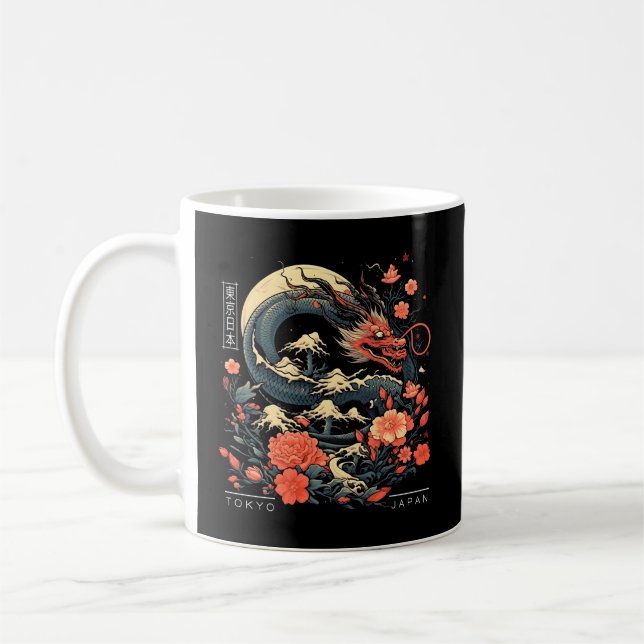 Japanese Tokyo Dragon Asian Tattoo 80Â€™S Style Coffee Mug (Left)