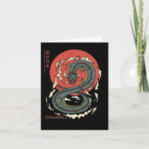 Japanese Tokyo Dragon Asian Vintage Tattoo Neon Re Card