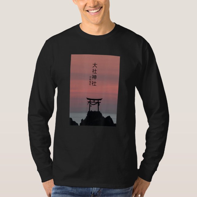 Japanese Torii Arch Streetwear Vaporwave Aesthetic T-Shirt (Front)