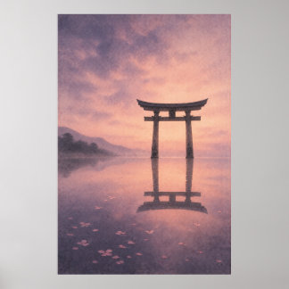 Japanese Torii Gate Japandi Wall Art Poster