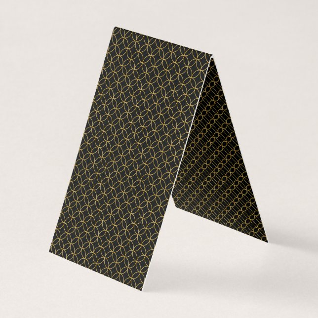 Japanese Traditional Design1 -SHIPPO- Black&Gold Business Card (Front)
