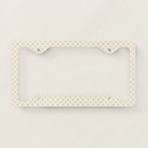 Japanese Traditional Design2 _SHIPPO_ WhiteGold License Plate Frame