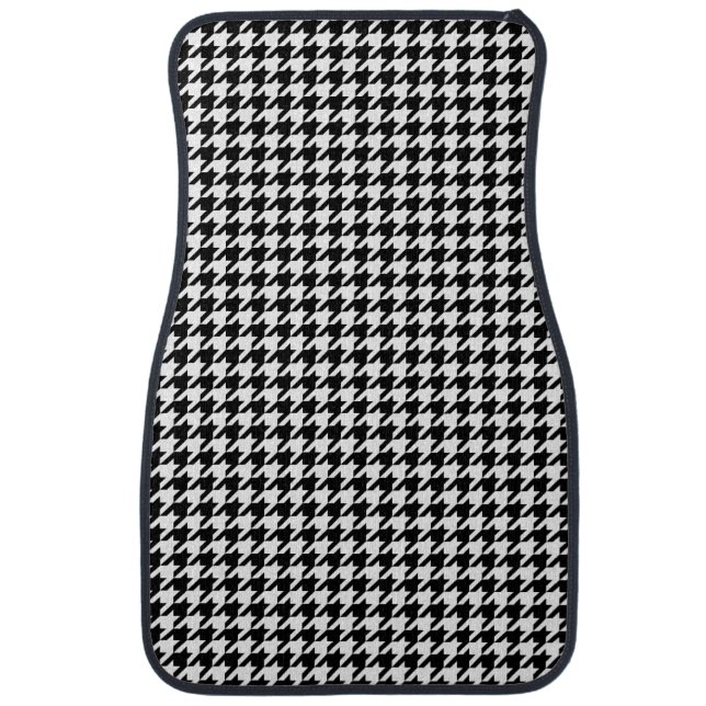 Japanese Traditional Design3 -CHIDORI- Black&White Car Floor Mat (Front)