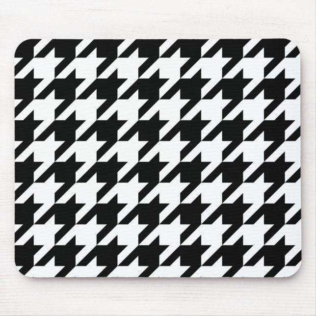 Japanese Traditional Design3 -CHIDORI- Black&White Mouse Pad (Front)
