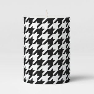 Japanese Traditional Design3 -CHIDORI- Black&White Pillar Candle