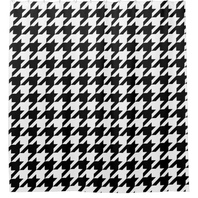 Japanese Traditional Design3 -CHIDORI- Black&White Shower Curtain (Front)