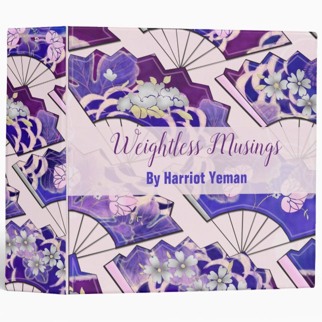 Japanese Traditional Fans CUSTOM 3 Ring Binder (Front/Spine)