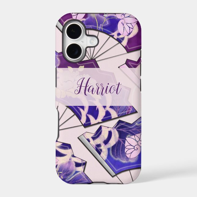 Japanese Traditional Fans CUSTOM NAME Case-Mate iPhone Case (Back)