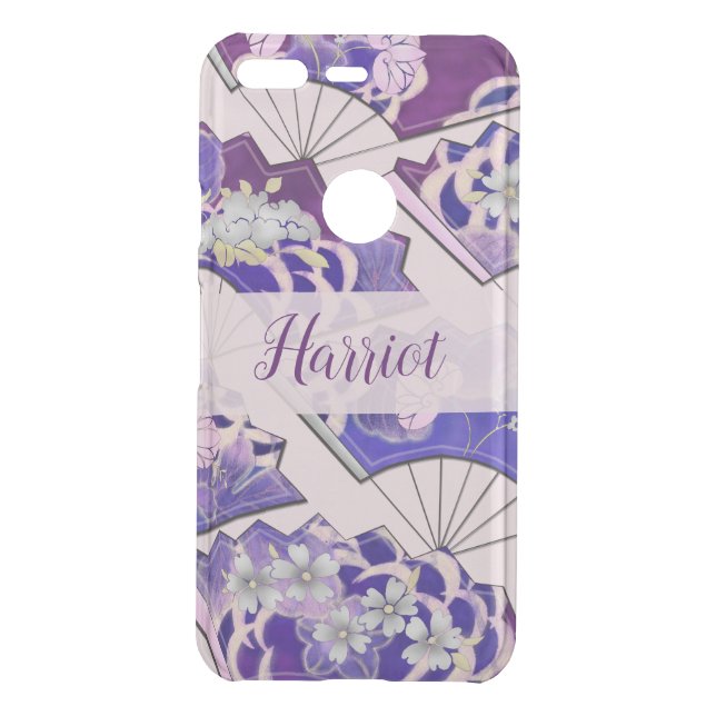 Japanese Traditional Fans CUSTOM NAME Uncommon Google Pixel Case (Back)