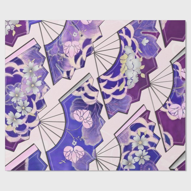 Japanese Traditional Fans Wrapping Paper (Flat)