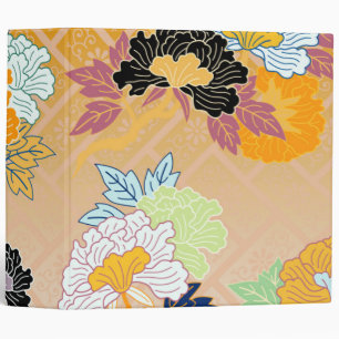 Japanese Traditional Floral Pattern 3 Ring Binder