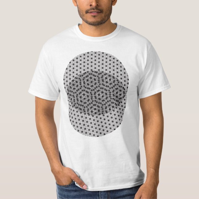 Japanese traditional hemp leaf moire phenomenon 01 T-Shirt (Front)