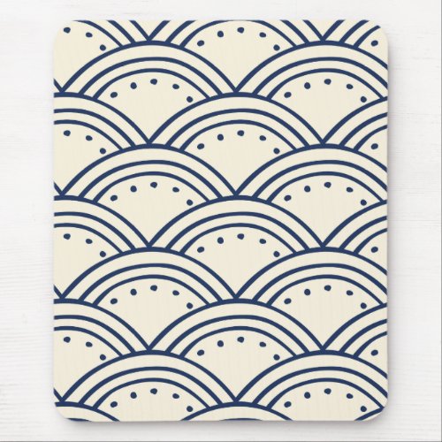 Japanese Traditional Hill Half Circles Mouse Pad