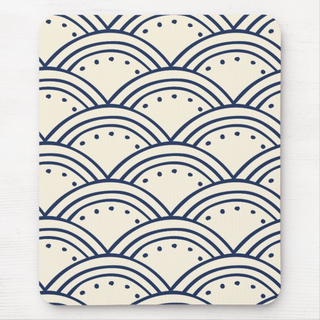 Japanese Traditional Hill Half Circles Mouse Pad (Front)