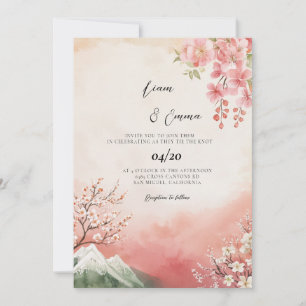 Japanese Traditional Landscape Wedding Invitation