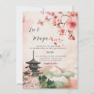 Japanese Traditional Landscape Wedding Invitation