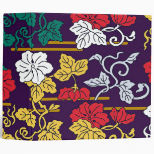 Japanese Traditional Leaf Pattern 3 Ring Binder