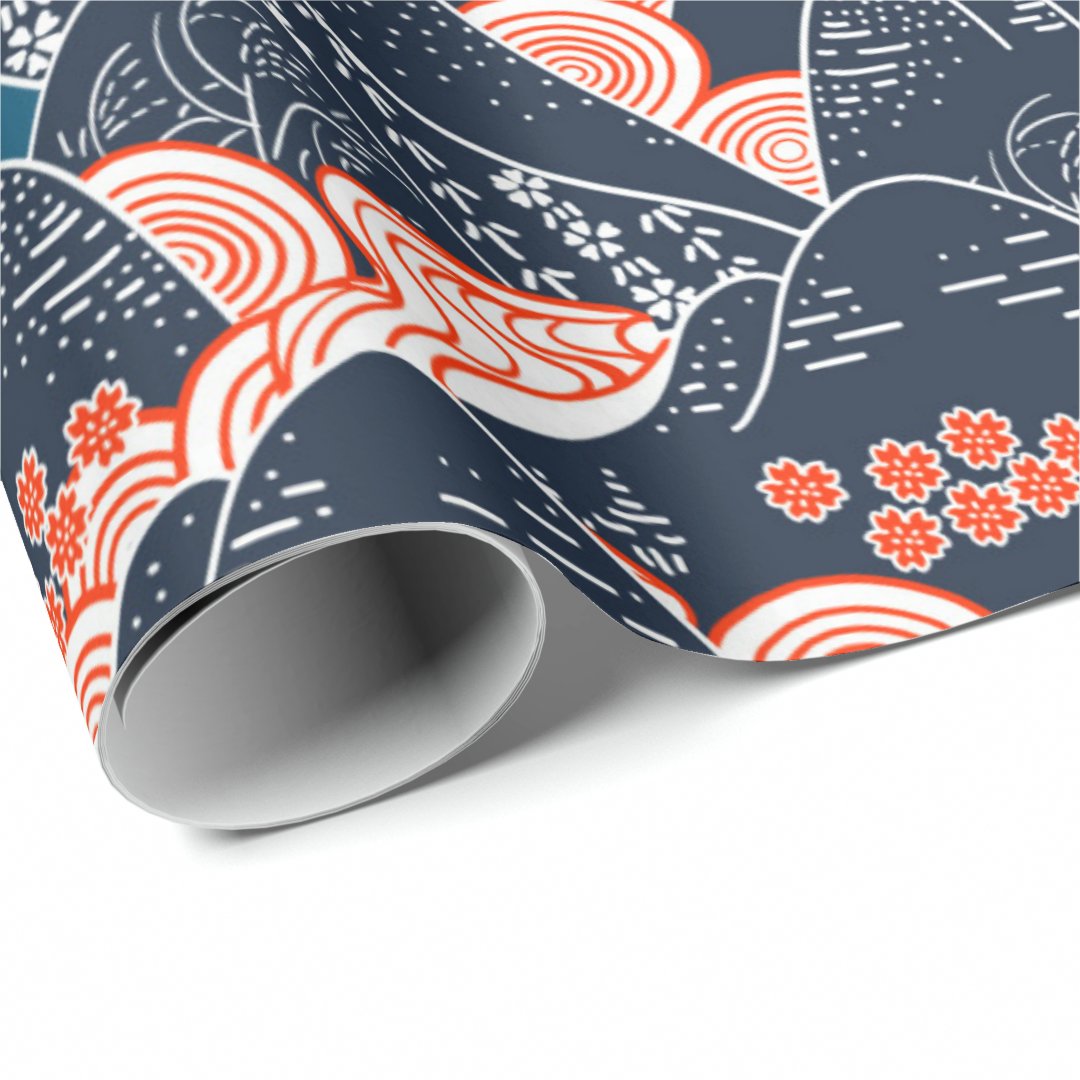 Japanese Traditional Mountain Painting Kimono Art Wrapping Paper Zazzle