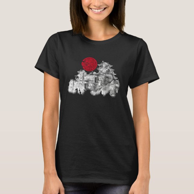 Japanese Traditional Nara Kyoto Temple T-Shirt (Front)