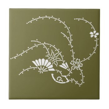 Japanese Traditional Pattern Ceramic Tile by napec2 at Zazzle