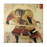 Japanese Traditional Samurai Warrior Ceramic Tile