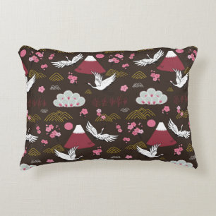 Japanese traditional seamless doodle pattern with  accent pillow