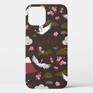 Japanese traditional seamless doodle pattern with iPhone 12 case