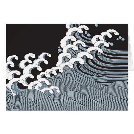 Japanese Traditional Wave Pattern Cards (Front Horizontal)