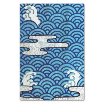 Japanese Traditional Wave Pattern Tissue Paper by Wagaraya at Zazzle