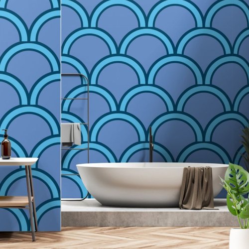 Japanese Traditional Wave Pattern Wallpaper