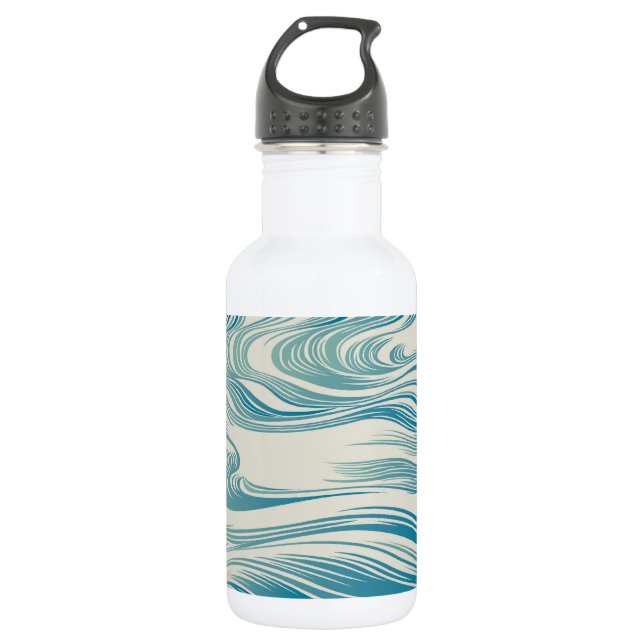 Japanese Traditional Wave Pattern Water Bottle (Front)