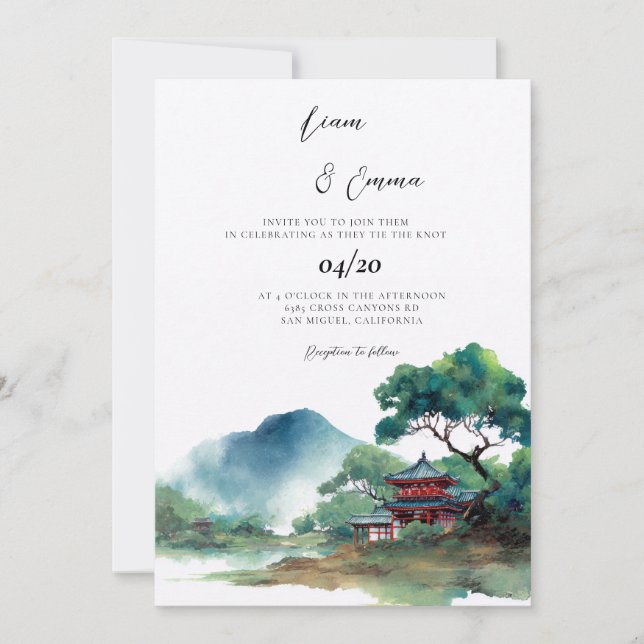 Japanese Traditional Wedding Invitation (Front)