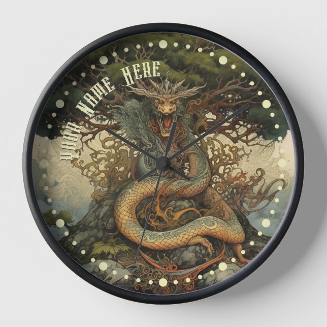 Japanese Tree Dragon Clock (Front)