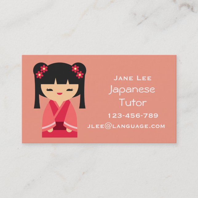 Japanese Tutor Japanese teacher Business Card (Front)