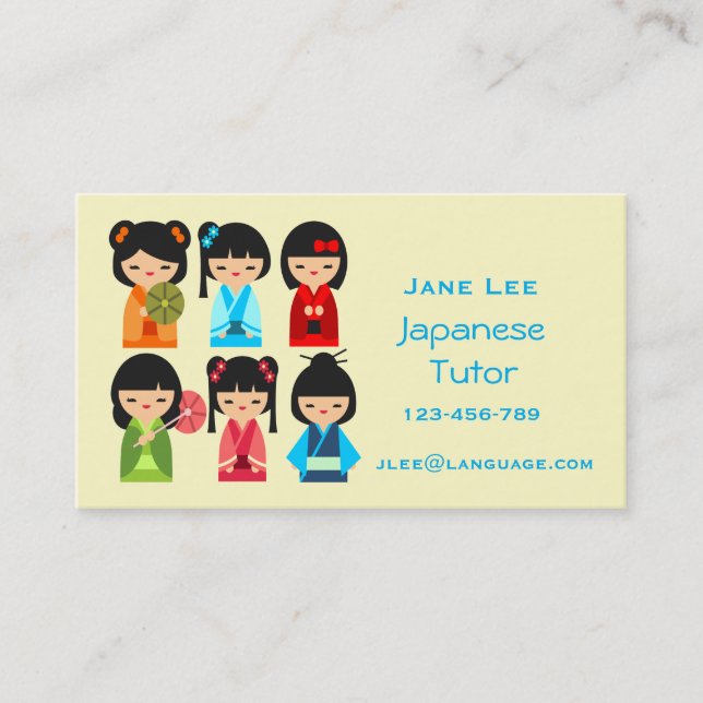 Japanese Tutor Japanese teacher Business Card (Front)