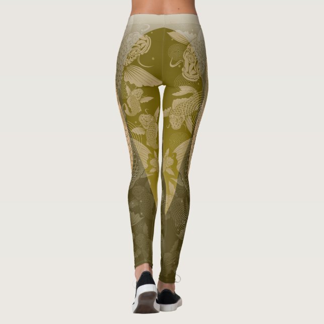 Japanese twin carp1_line3@miyasan leggings (Back)