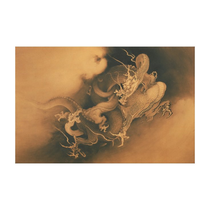 Japanese Two Dragons In Clouds Canvas Print | Zazzle