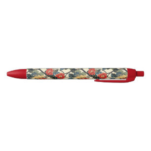 Japanese Ukiyo-E Art Floral Pattern Pen