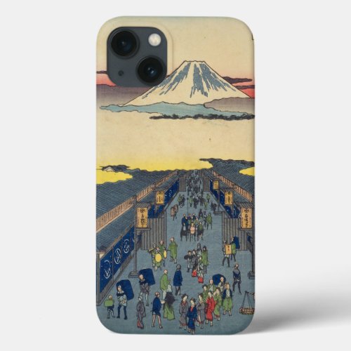 Japanese ukiyo_e art iPhone  old Tokyo Mt Fuji     iPhone 13 Case
