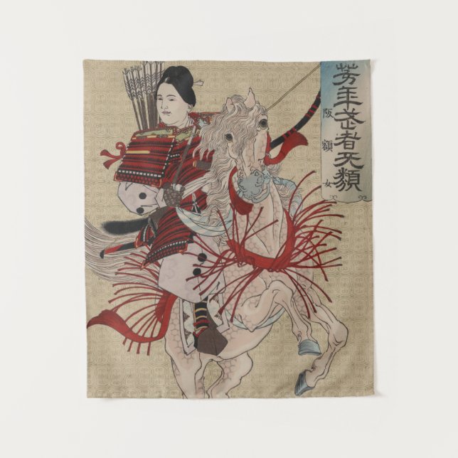 Japanese Ukiyo-e Hangakujo by Yoshitoshi Tapestry (Front)